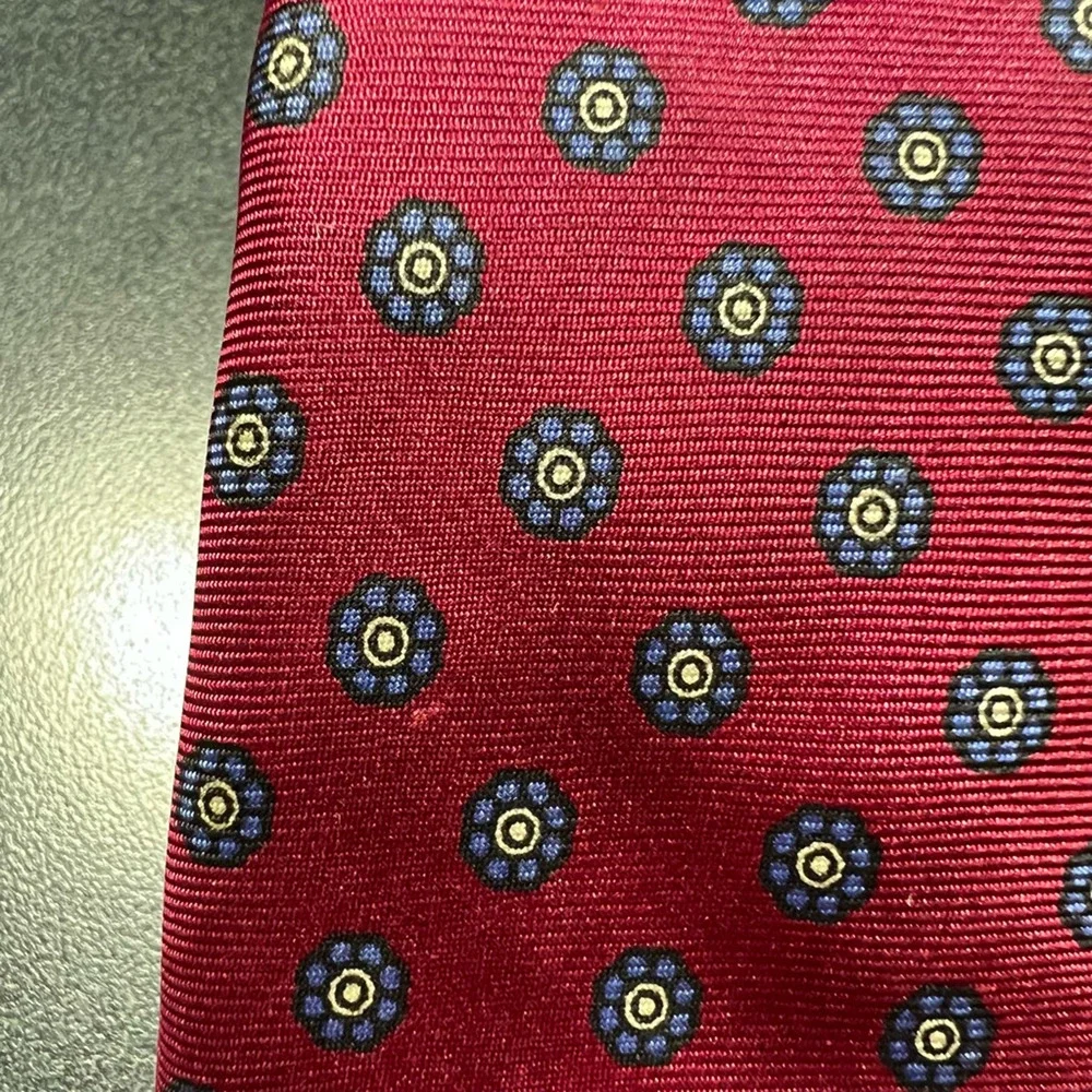 Christian Dior Mens Tie Necktie Multicolor Geometric 100% Silk Tied Modern 50 In